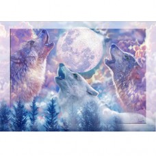 STEVE SUNDRAM GREETING CARD Moonlit Wolves